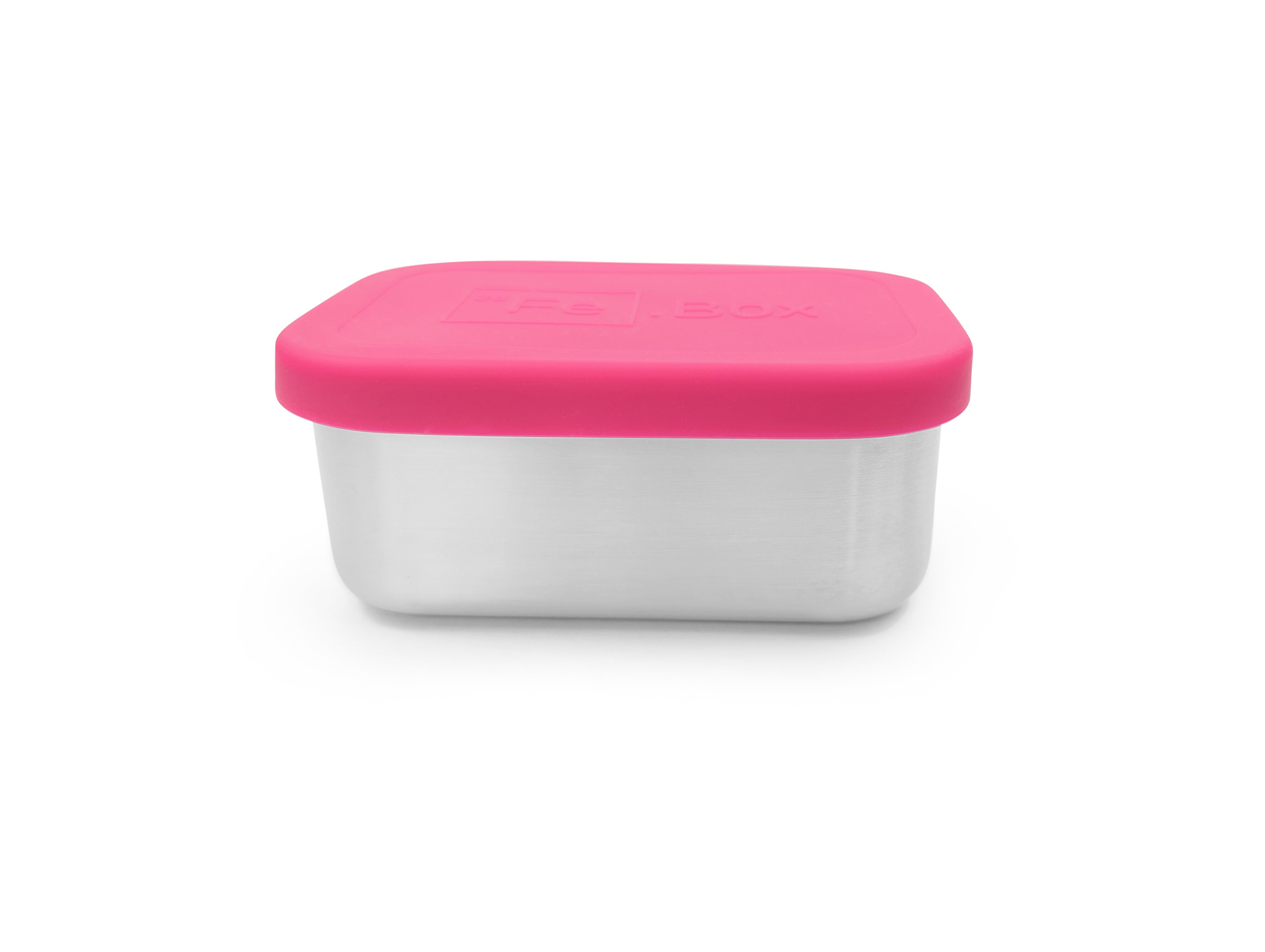 Stainless Steel Snack Box With Pink Silicone Lid – Fe.Box